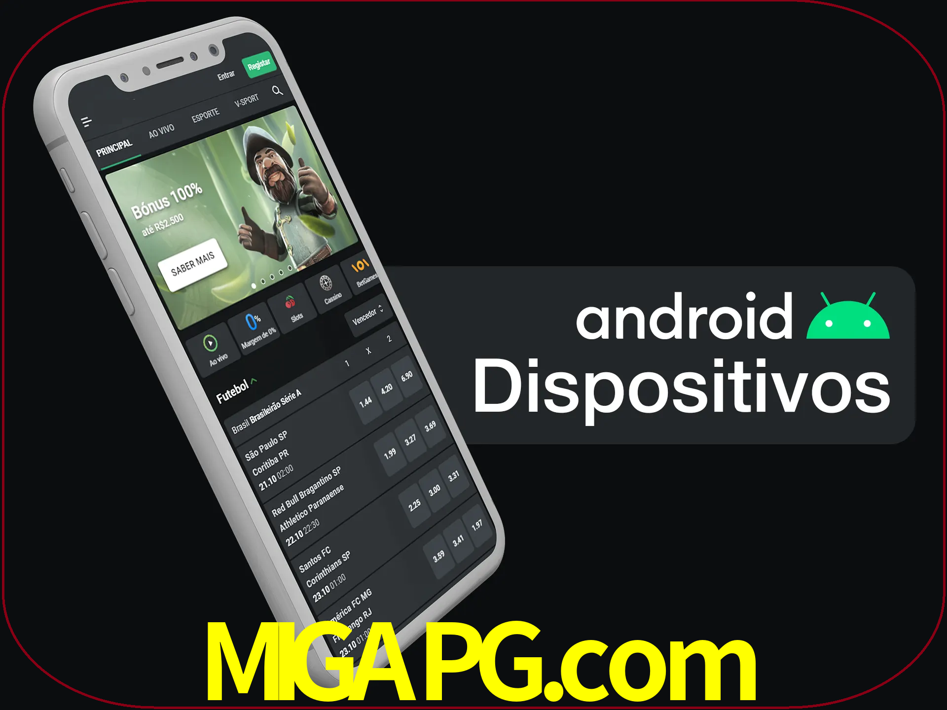 O aplicativo suporta a maioria de todos os dispositivos Android.