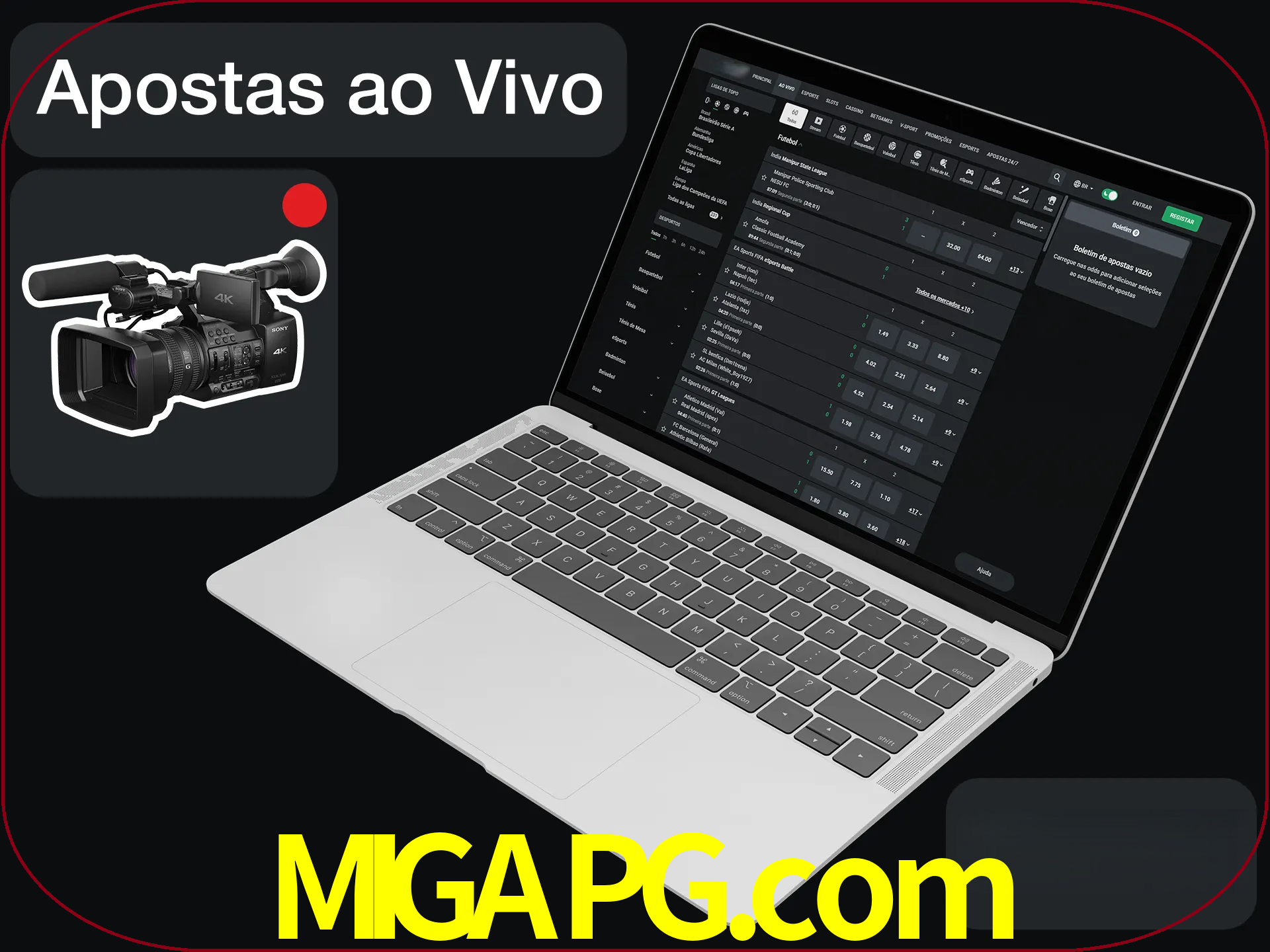 Aposte em formato ao vivo em nosso site.