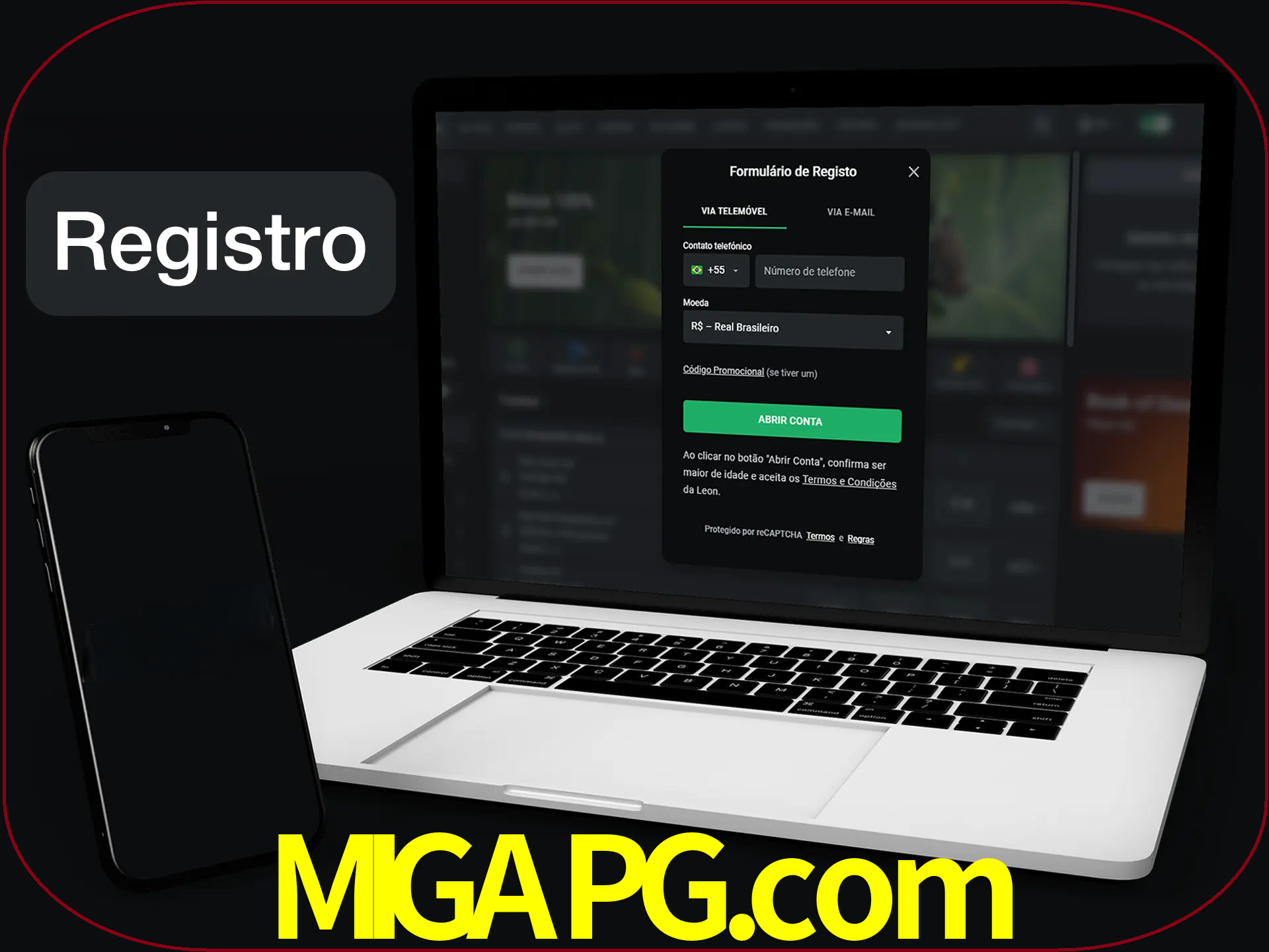 O registro na LeonBet é simples.