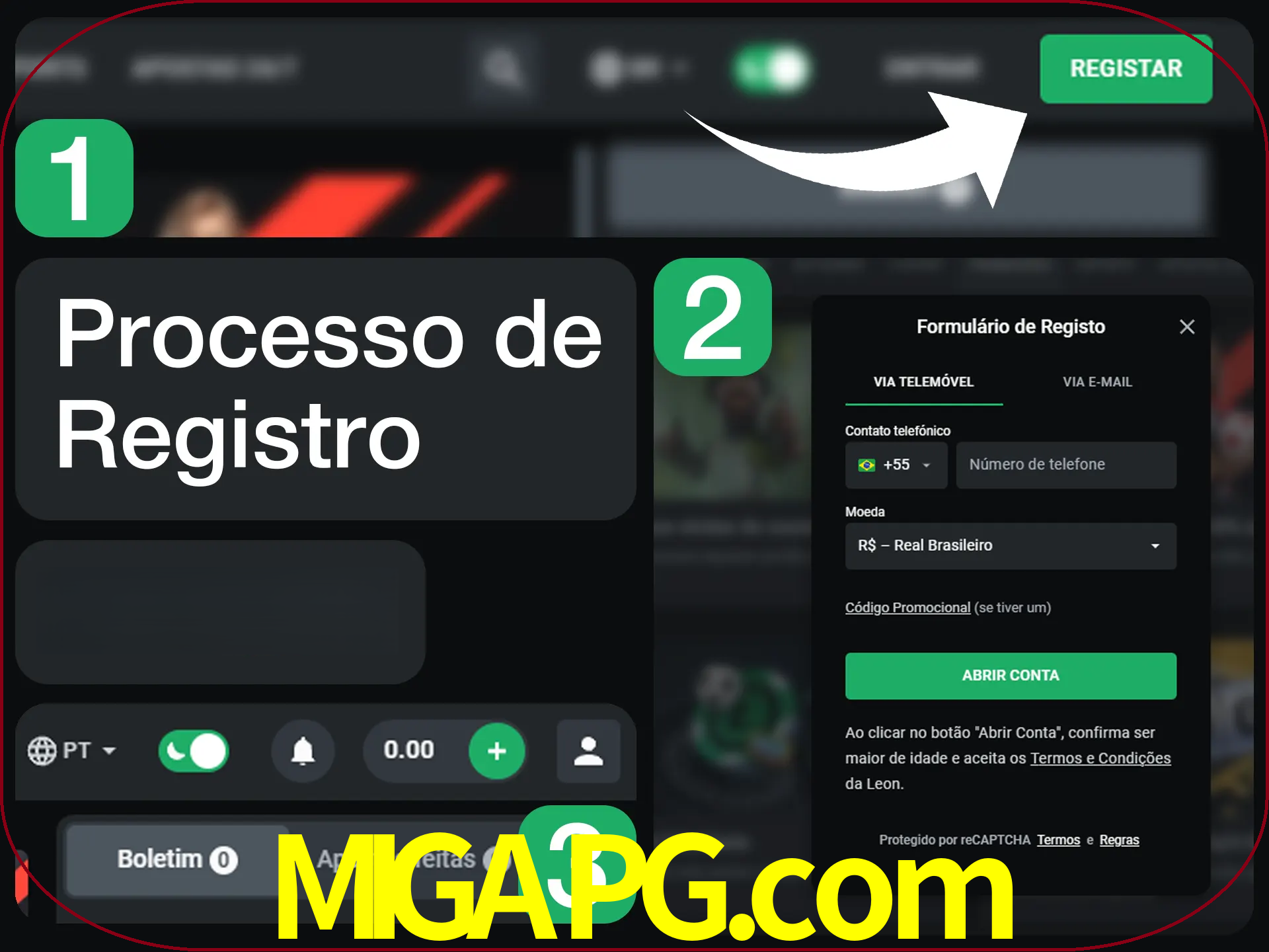 O processo de registro na LeonBet é simples.